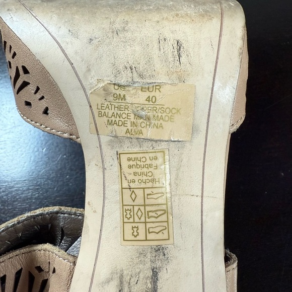 Sam Edelman Leather Stiletto Heel Sandals zip back Sz:9 Mobwife - Picture 6 of 12